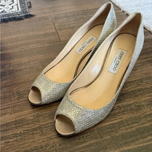 Jimmy Choo Gold Glitter Heels